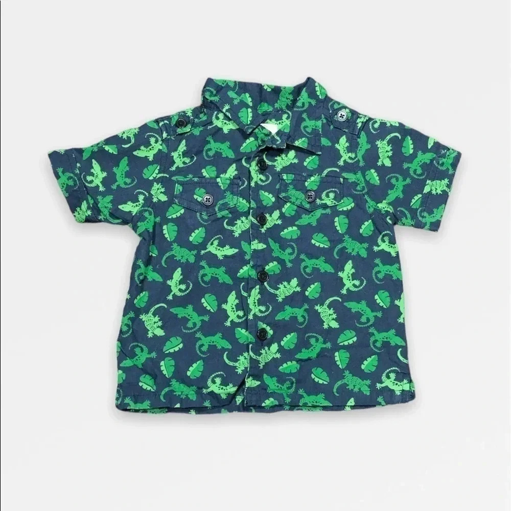 4/$20🥳 Short Sleeve Button Down Lizard Shirt